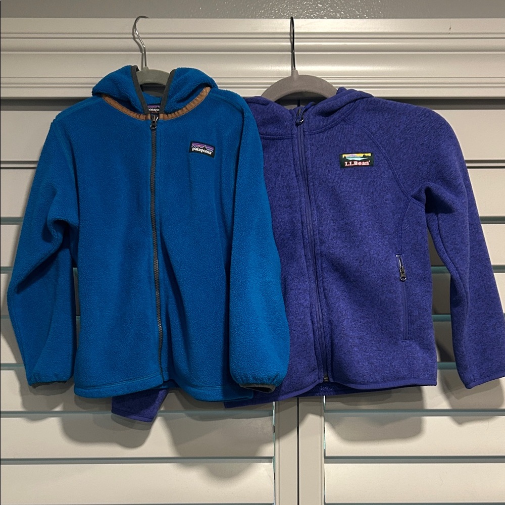 Set of 2! Patagonia and L.L.Bean Kids Fleece Jackets - Blue (Sz 5)